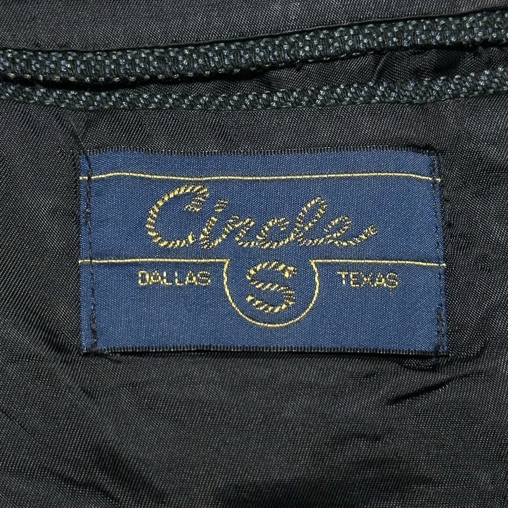 Vintage Circle S Sportscoat Blazer 48L Western Silk‎ Blend Herringbone USA Made
